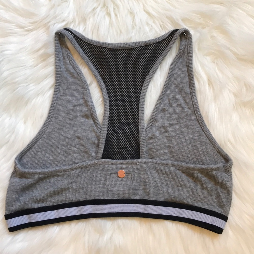 Charcoal Mesh Elastic Band Knit Bralette - Picture 4 of 4